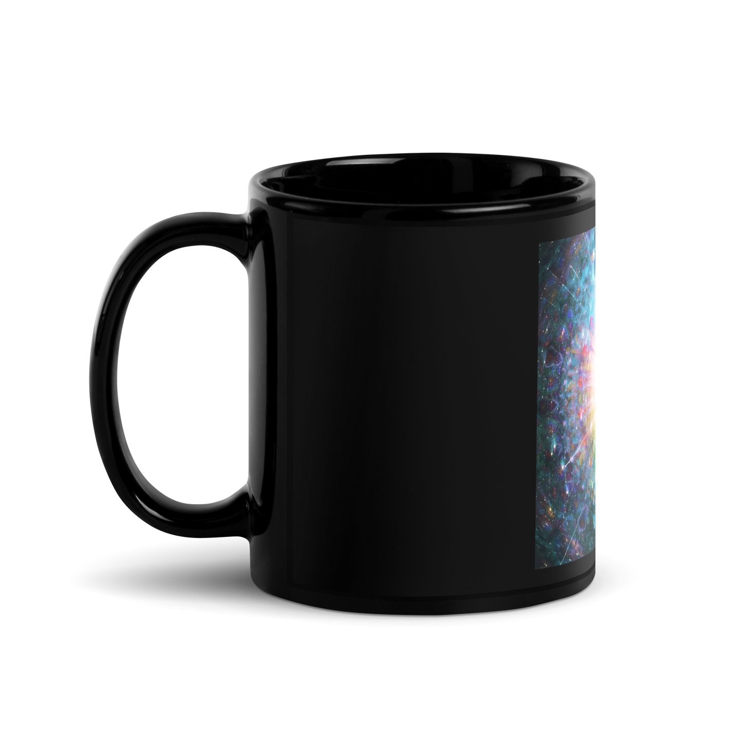 H U E S Black Glossy Mug