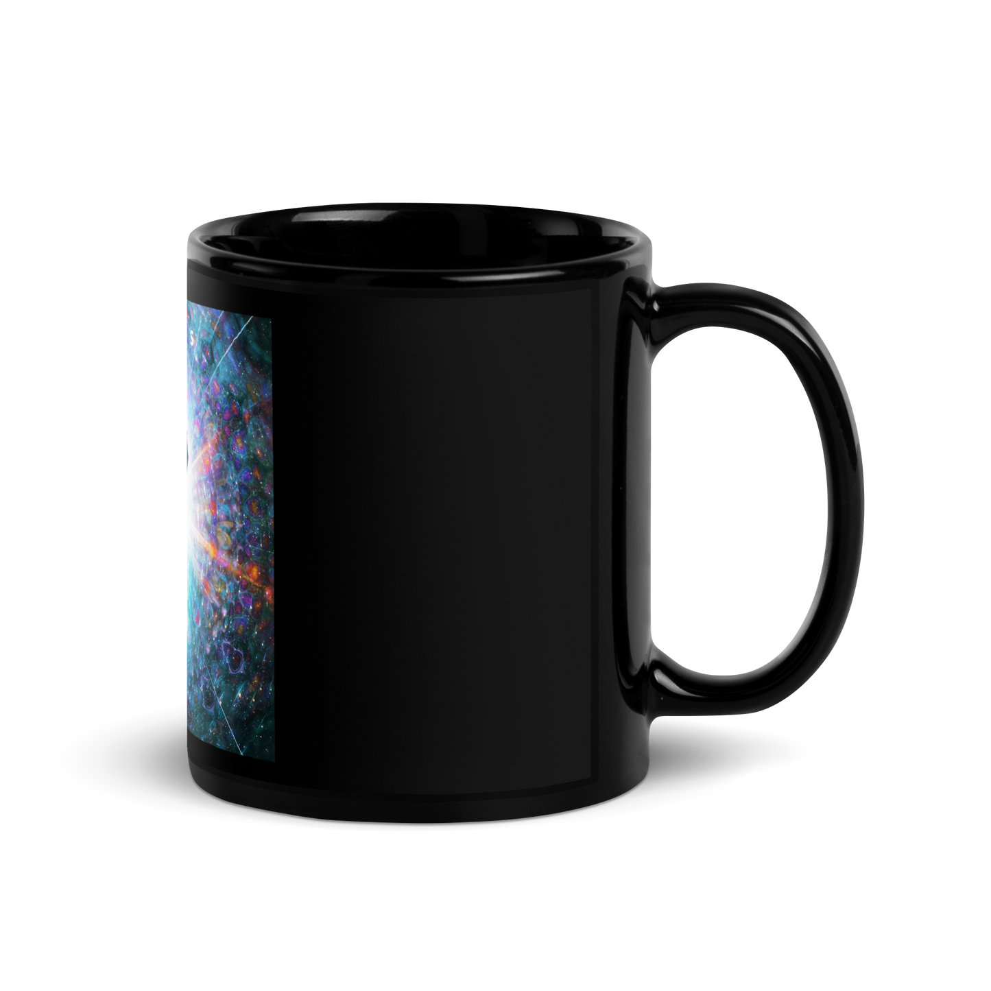 H U E S Black Glossy Mug