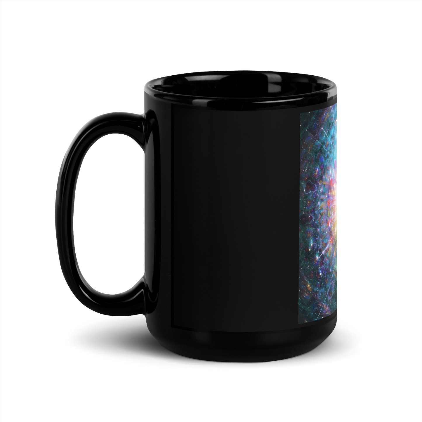 H U E S Black Glossy Mug