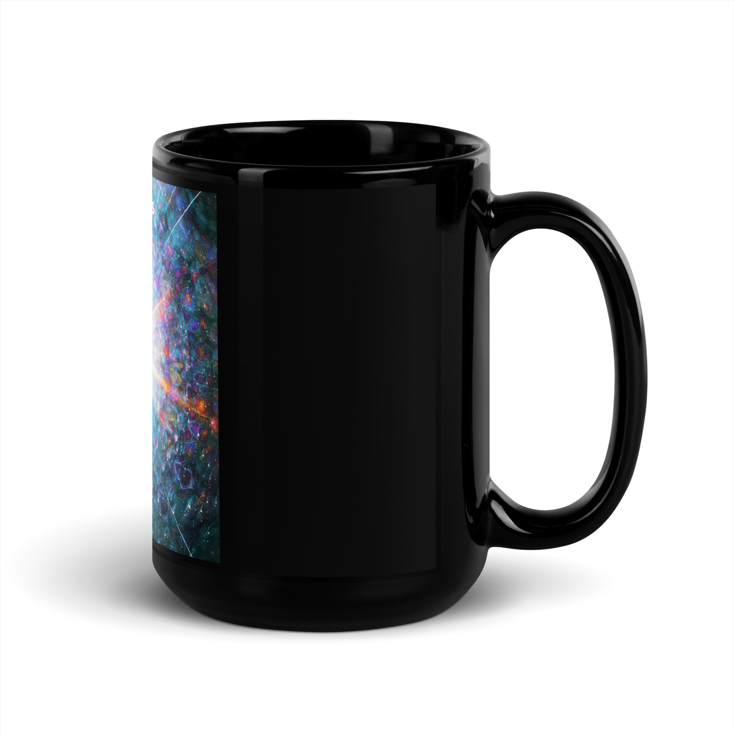 H U E S Black Glossy Mug